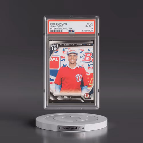 2016 Bowman International Ink #II-JS Juan Soto (PSA 8 NM-MT)