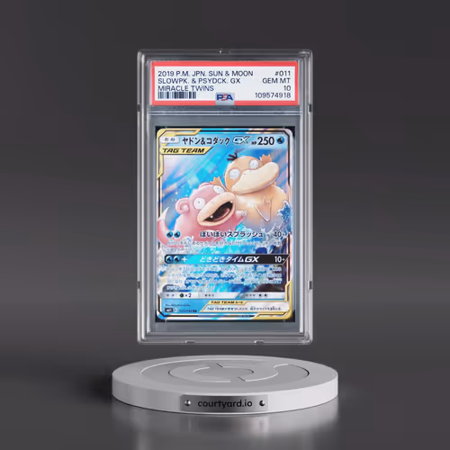 2019 Pokémon Sun & Moon Miracle Twins #011 Slowpoke & Psyduck GX - Holo (PSA 10 GEM MINT)