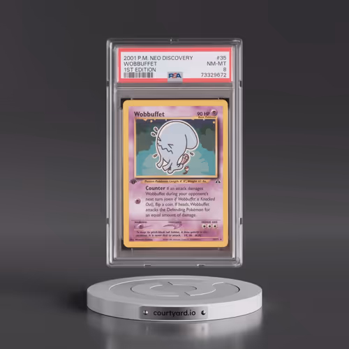 2001 Pokémon Neo Discovery #35 Wobbuffet - 1st Edition (PSA 8 NM-MT)