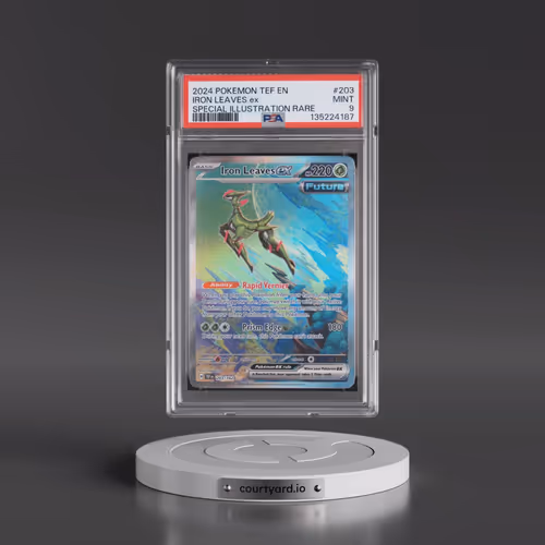 2024 Pokémon Tef EN-Temporal Forces #203 Iron Leaves EX - Holo Special Illustration Rare (PSA 9 MINT