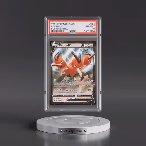2021 Pokémon Sword & Shield Fusion Strike #201 Dodrio V - Holo (PSA 10 GEM MINT)