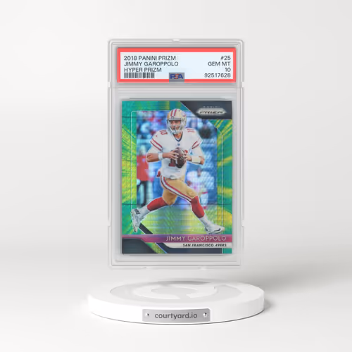 2018 Panini Prizm #25 Jimmy Garoppolo - Hyper Prizm (PSA 10 GEM MINT)