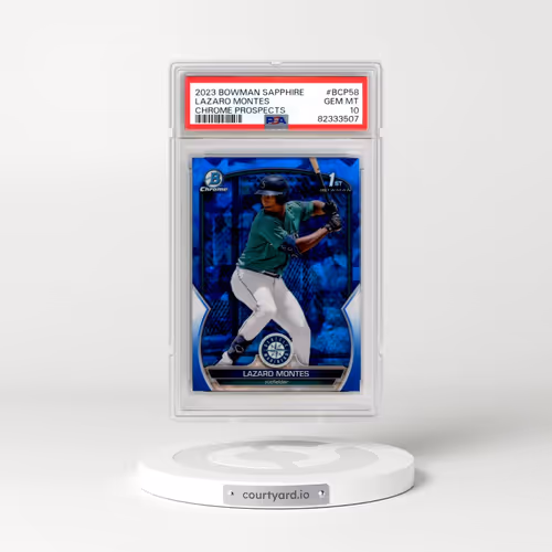 2023 Bowman Sapphire Edition Chrome Prospects #BCP58 Lazaro Montes (PSA 10 GEM MINT)