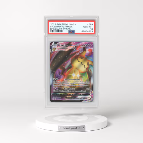 2022 Pokémon Sword & Shield Brilliant Stars #069 Mimikyu Vmax - Full Art (PSA 10 GEM MINT)