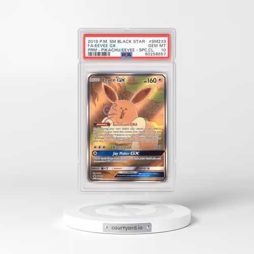 2019 Pokémon SM Black Star Promo #SM233 Eevee GX - Holo Full Art Pikachu-GX & Eevee-GX Special Collection (PSA 10 GEM MINT)
