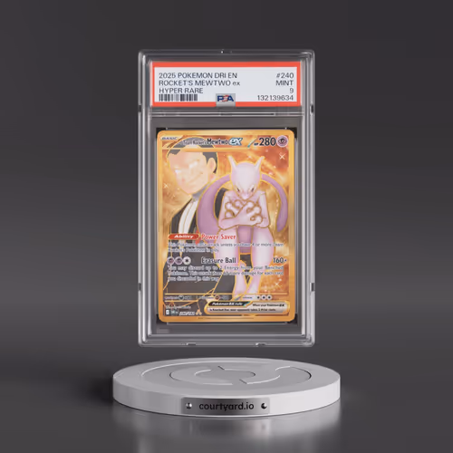 2025 Pokémon Dri EN-Destined Rivals #240 Team Rocket's Mewtwo EX - Holo Hyper Rare (PSA 9 MINT)