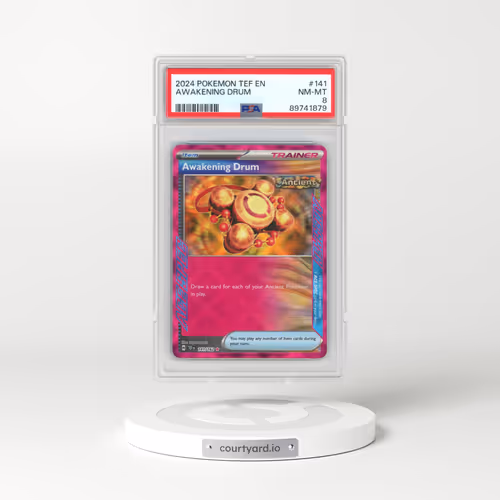 2024 Pokémon Tef EN-Temporal Forces #141 Awakening Drum (PSA 8 NM-MT)