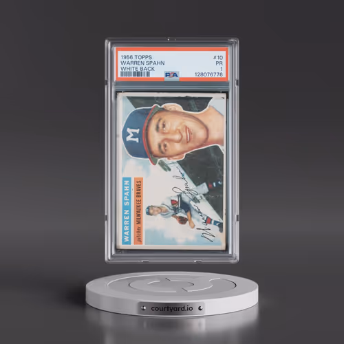 1956 Topps #10 Warren Spahn - White Back (PSA 1 PR)