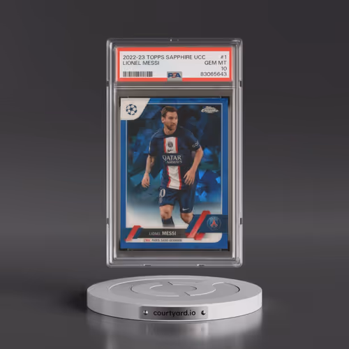 2022-23 Topps Chrome Sapphire Edition UEFA Club Competitions #1 Lionel Messi (PSA 10 GEM MINT)