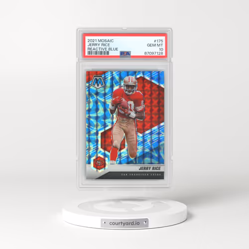 2021 Panini Mosaic #175 Jerry Rice - Reactive Blue (PSA 10 GEM MINT)