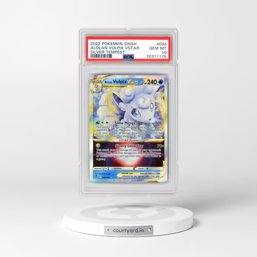 2022 Pokémon Sword & Shield Silver Tempest #034 Alolan Vulpix Vstar (PSA 10 GEM MINT)