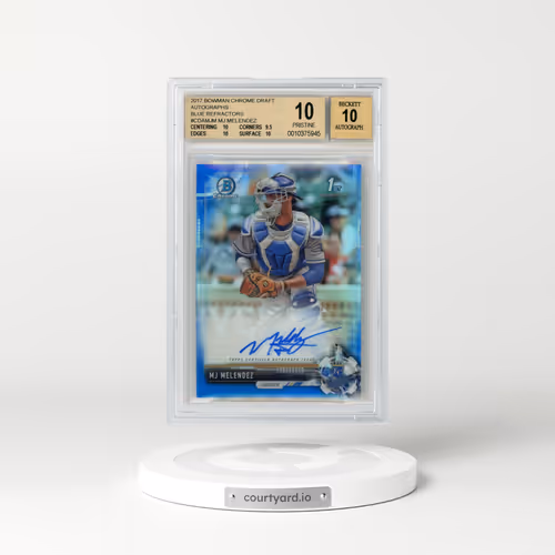 2017 Bowman Chrome Draft Autographs Blue Refractors #CDAMJM MJ Melendez (BGS 10 PRISTINE)