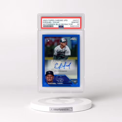 2023 Topps Chrome Update Autograph #ACET Ezequiel Tovar - Blue Refractor (PSA 10 GEM MINT)