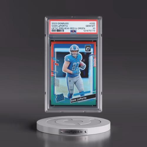 2023 Panini Donruss #332 Sam LaPorta - Optic Preview-Red & Green (PSA 10 GEM MINT)