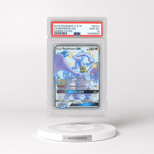 2019 Pokémon Sun & Moon Hidden Fates #SV51 Reshiram GX - Holo Full Art (PSA 10 GEM MINT)