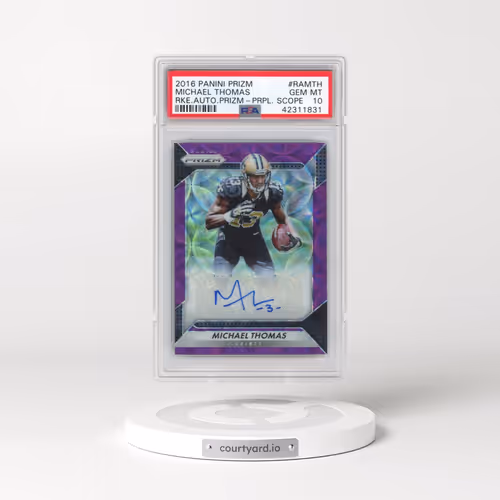 2016 Panini Prizm Rookie Autograph Prizm #RAMTH Michael Thomas - Purple Scope (PSA 10 GEM MINT)