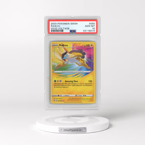 2020 Pokémon Sword & Shield Vivid Voltage #050 Raikou (PSA 10 GEM MINT)