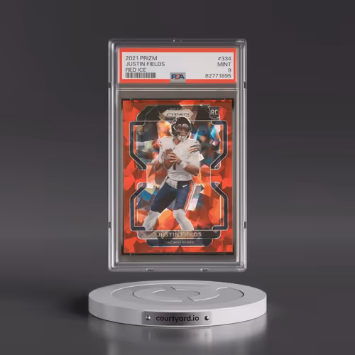 2021 Panini Prizm #334 Justin Fields - Red Ice (PSA 9 MINT)