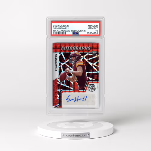 2022 Panini Mosaic Rookie Autograph Mosaic #RAMSH Sam Howell - Red Mosaic (PSA 10 GEM MINT)