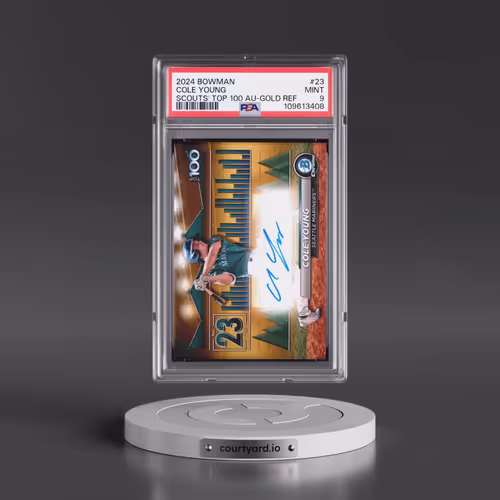 2024 Bowman Bowman Scouts' Top 100 Autographs #23 Cole Young - Gold Refractor (PSA 9 MINT)