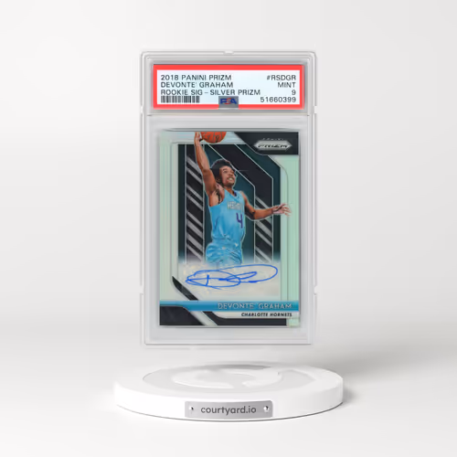 2018 Panini Prizm Rookie Signatures #RSDGR Devonte' Graham - Silver Prizm (PSA 9 MINT)