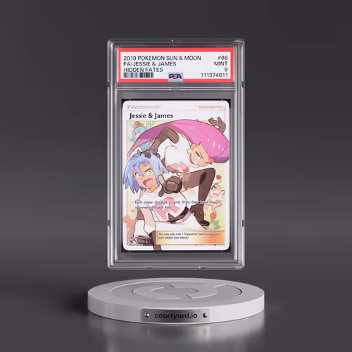 2019 Pokémon Sun & Moon Hidden Fates #68 Jessie & James - Full Art (PSA 9 MINT)