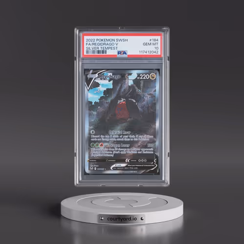 2022 Pokémon Sword & Shield Silver Tempest #184 Regidrago V - Holo Full Art (PSA 10 GEM MINT)