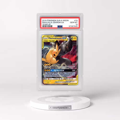 2019 Pokémon Sun & Moon Team Up #33 Pikachu & Zekrom GX - Holo (PSA 10 GEM MINT)