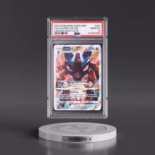 2023 Pokémon Swsh Black Star Promo #291 Lucario Vstar - Full Art Crown Zenith Elite Trainer Box (PSA