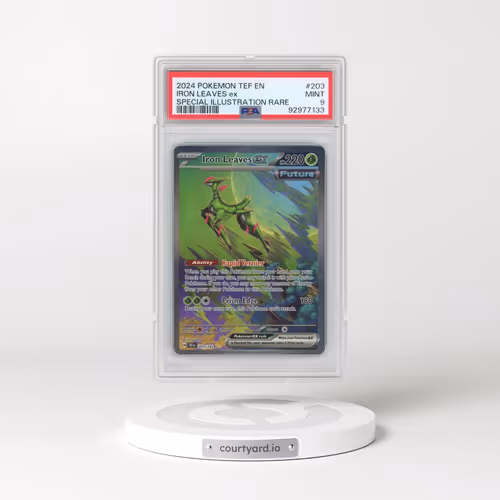 2024 Pokémon Tef EN-Temporal Forces #203 Iron Leaves EX - Holo Special Illustration Rare (PSA 9 MINT