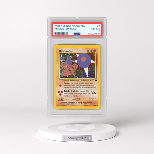 2001 Pokémon Neo Discovery #3 Hitmontop - Holo (PSA 8 NM-MT)