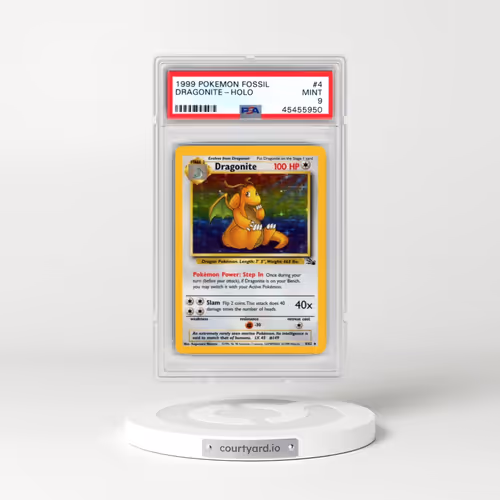 1999 Pokémon Fossil #4 Dragonite - Holo (PSA 9 MINT)