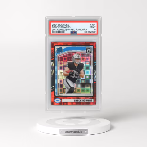 2024 Panini Donruss #394 Brock Bowers - Optic Preview-Red Pandora (PSA 9 MINT)