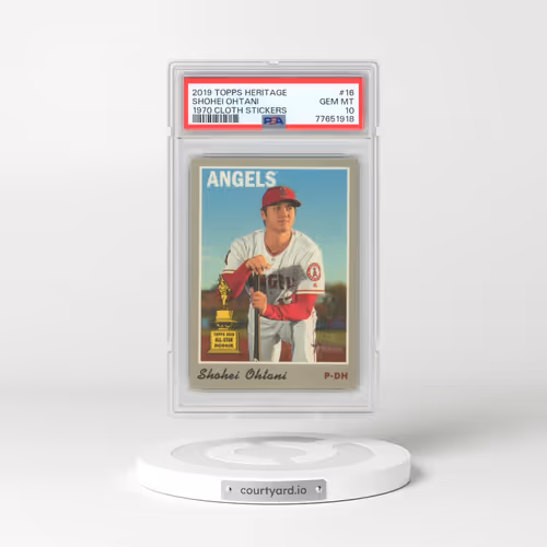 2019 Topps Heritage 1970 Cloth Stickers #16 Shohei Ohtani (PSA 10 GEM MINT)