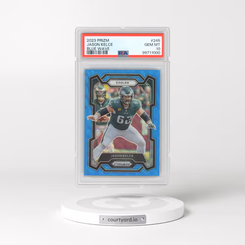 2023 Panini Prizm #245 Jason Kelce - Blue Wave (PSA 10 GEM MINT)
