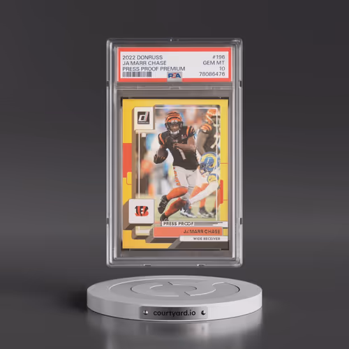 2022 Panini Donruss #196 JA'Marr Chase - Press Proof Premium (PSA 10 GEM MINT)