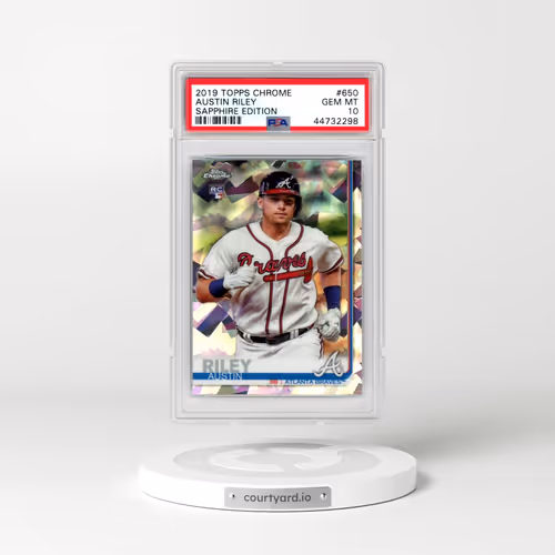 2019 Topps Chrome Sapphire Edition #650 Austin Riley (PSA 10 GEM MINT)