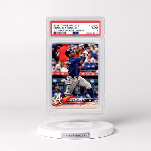 2018 Topps Update #US250 Ronald Acuna Jr. - At-Bat in Blue Jersey (PSA 9 MINT)