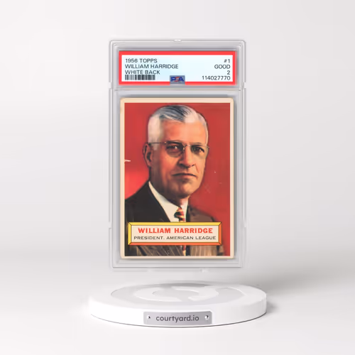 1956 Topps #1 William Harridge - White Back (PSA 2 GOOD)
