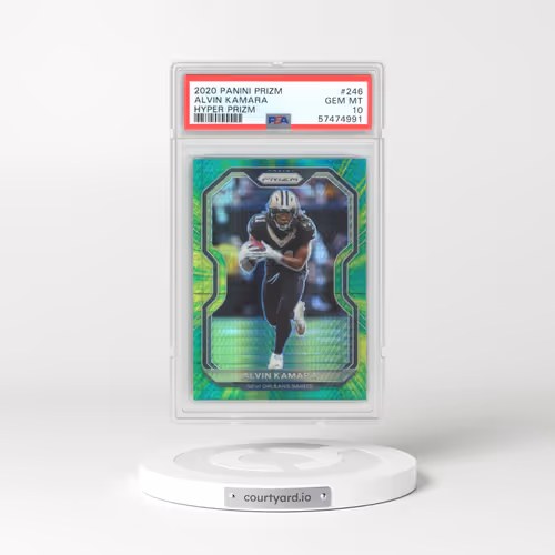 2020 Panini Prizm #246 Alvin Kamara - Hyper Prizm (PSA 10 GEM MINT)
