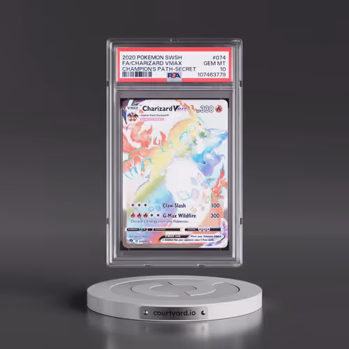 2020 Pokémon Sword & Shield Champion's Path #074 Charizard Vmax - Full Art Secret (PSA 10 GEM MINT)