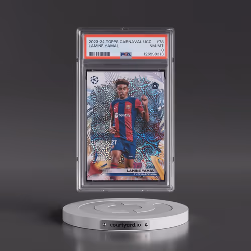 2023-24 Topps Carnaval UEFA Club Competitions #78 Lamine Yamal (PSA 8 NM-MT)
