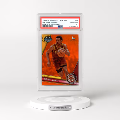 2023 Bowman University Chrome #95 Bronny James - Orange Shimmer (PSA 10 GEM MINT)