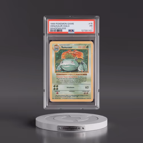1999 Pokémon Game #15 Venusaur - Holo Shadowless (PSA 1 PR)
