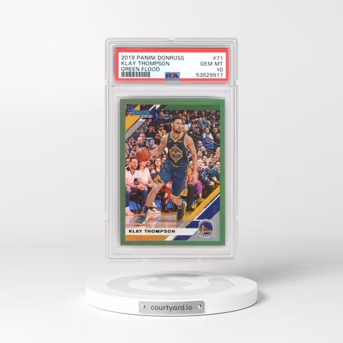 2019 Panini Donruss #71 Klay Thompson - Green Flood (PSA 10 GEM MINT)