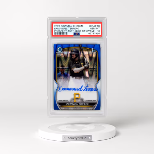 2023 Bowman Chrome Prospect Autographs #CPAETO Enmanuel Terrero - Blue Raywave (PSA 10 GEM MINT)
