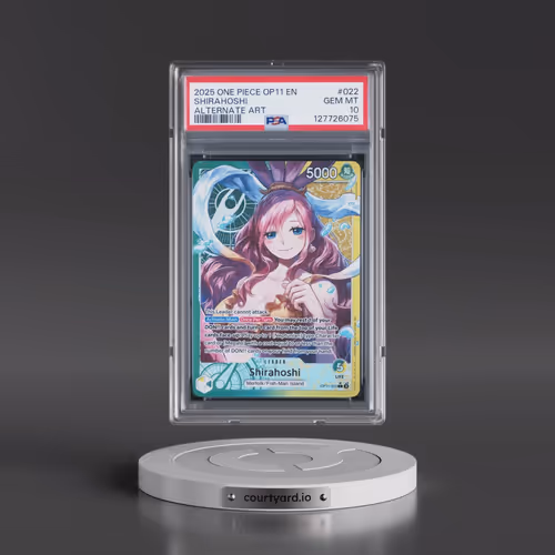2025 One Piece OP11-A Fist of Divine Speed #022 Shirahoshi - Alternate Art (PSA 10 GEM MINT)