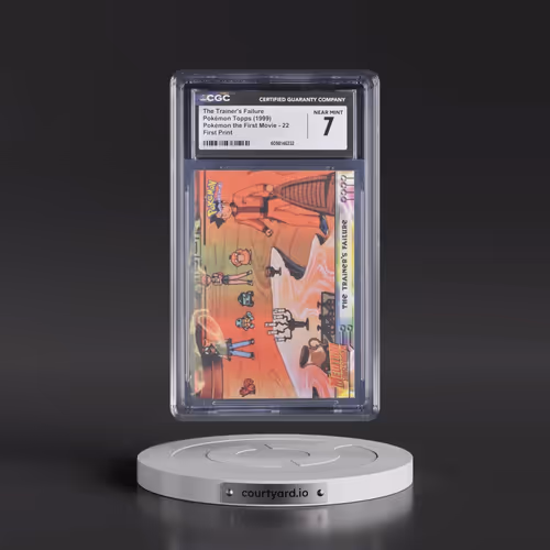 1999 Pokémon the First Movie #22 The Trainer's Failure - First Print (Blue Topps Logo) (CGC 7 NM)