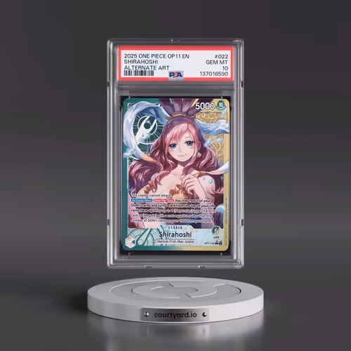 2025 One Piece OP11-A Fist of Divine Speed #022 Shirahoshi - Alternate Art (PSA 10 GEM MINT)