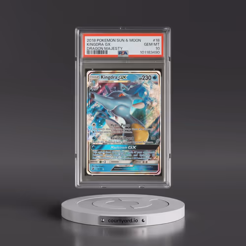 2018 Pokémon Sun & Moon Dragon Majesty #18 Kingdra GX - Holo (PSA 10 GEM MINT)